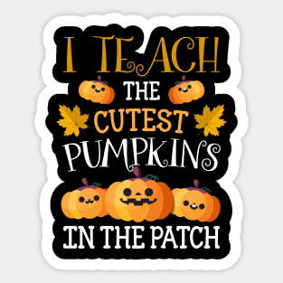 Halloween Shirt Pre-K Teacher Tshirt Cutest Pumpkins Gift Sticker